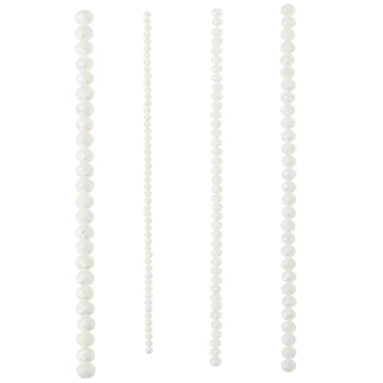 12 Pack: White Faceted Glass Rondelle Beads by Bead Landing™